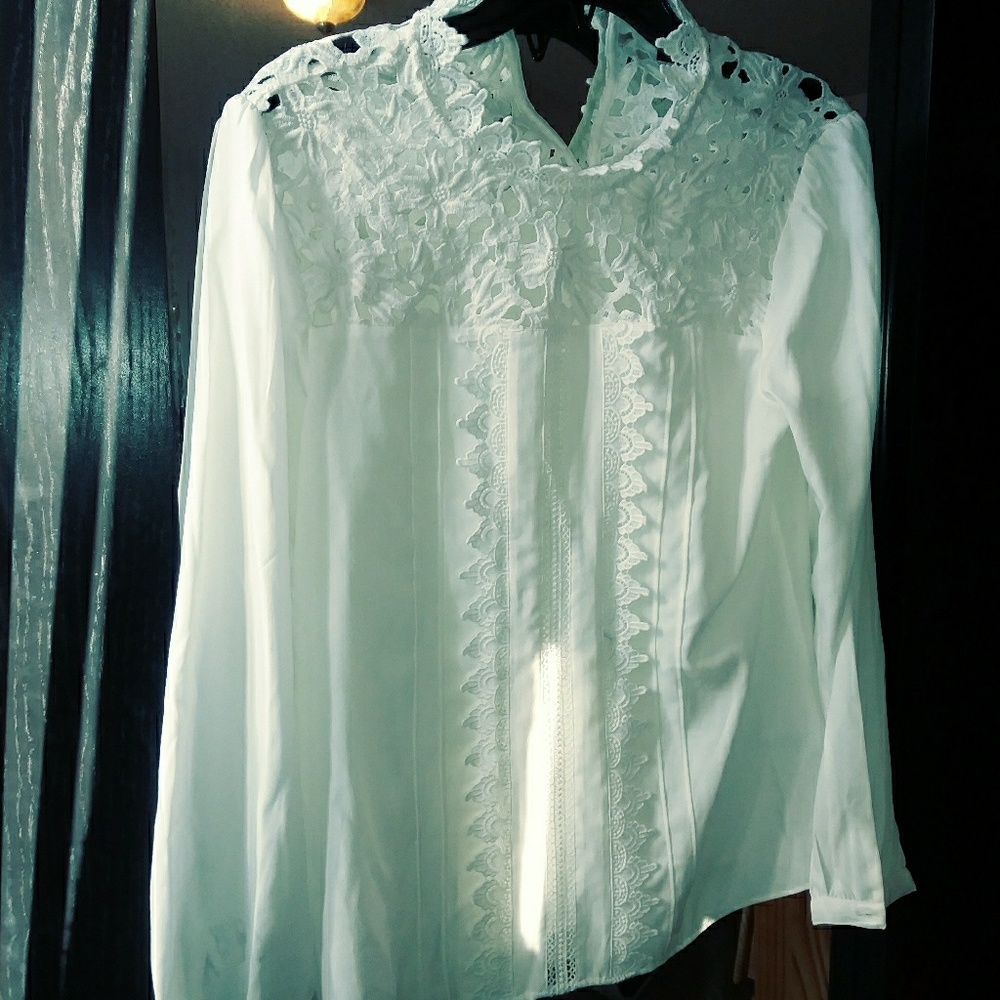 Long sleeve fresh lace shirt